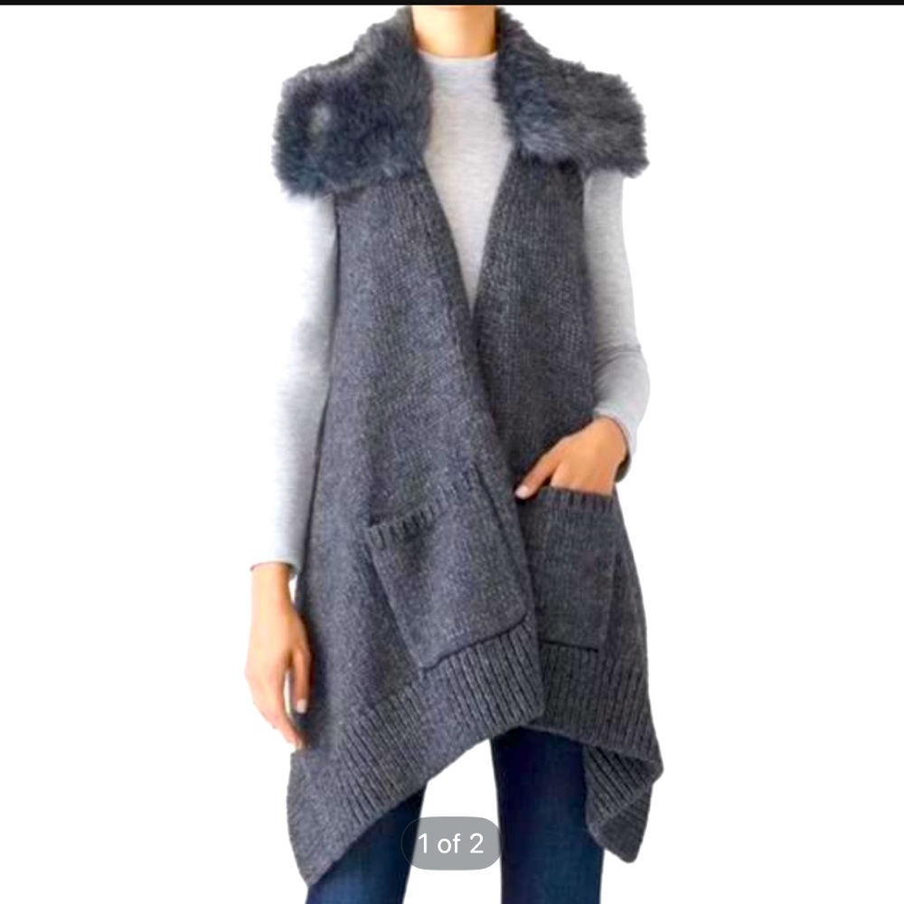 Kaufman Franco Vest Carbon Faux Fur Vest size XS/S MRSP $1195